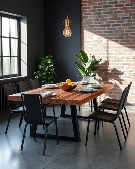 warm industrial elegance dining room