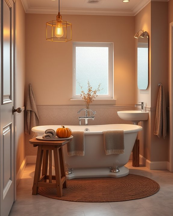 warm inviting bathroom lighting
