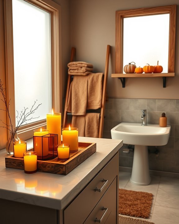 warm inviting bathroom lighting