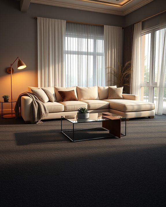 warm lighting for dark floors