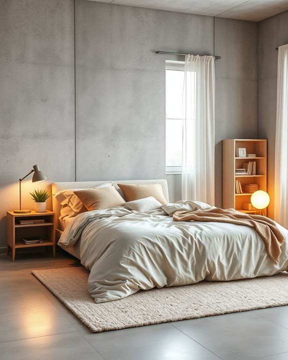warm lighting softens concrete
