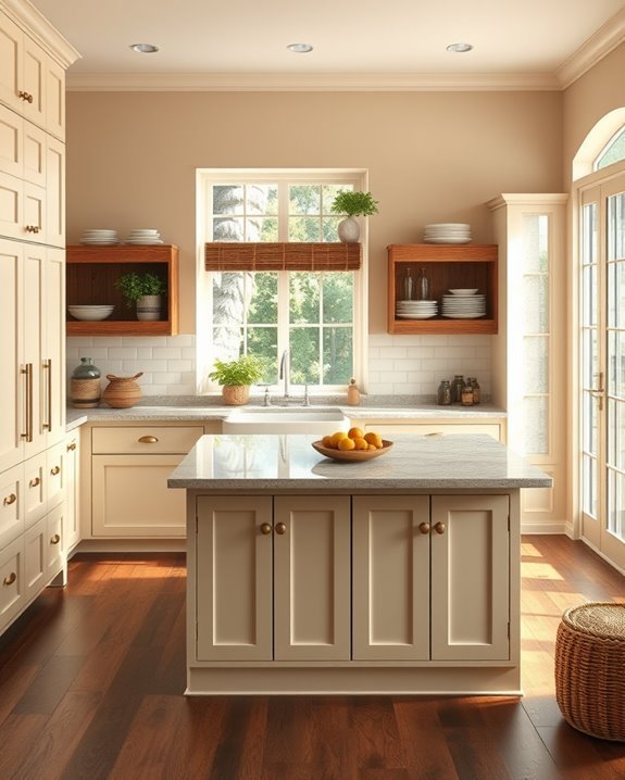 warm rustic cream cabinetry