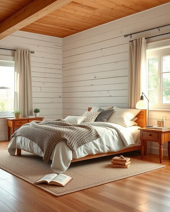 warm rustic shiplap installation