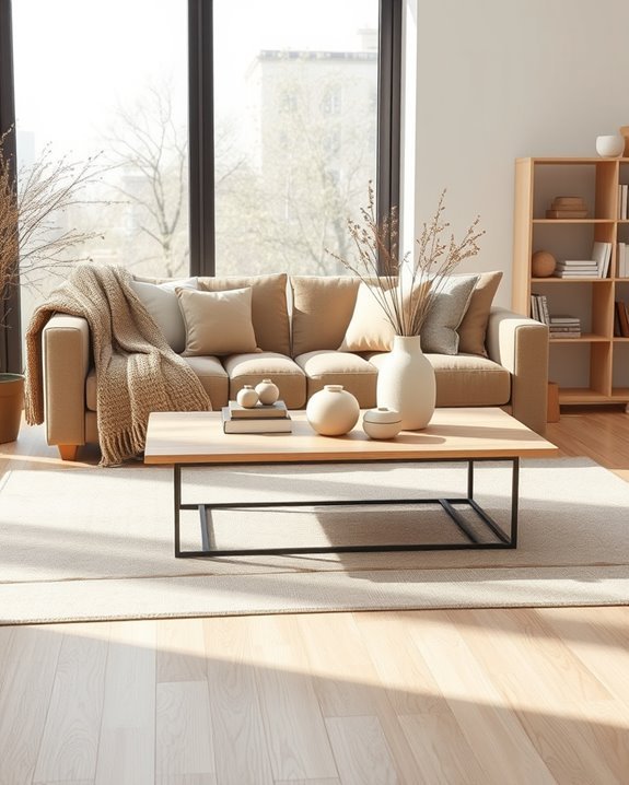 warm taupe cozy textiles