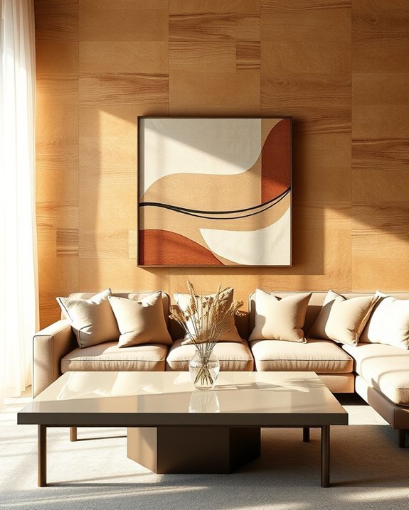 warm textured wall combination