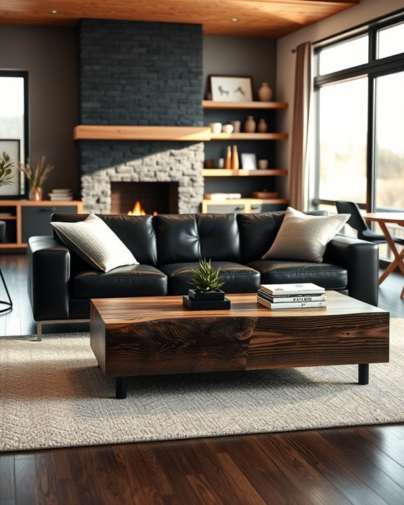 warm wood accent decor