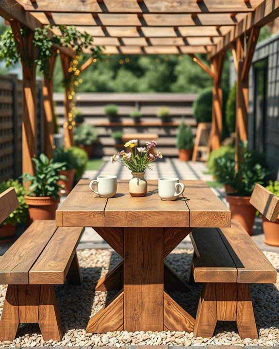 warm wood accents enhance ambiance