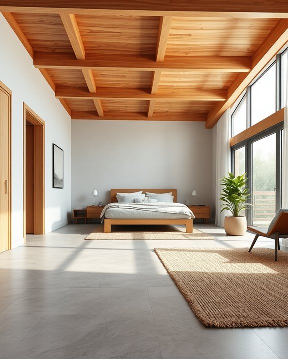 warm wood meets cool concrete