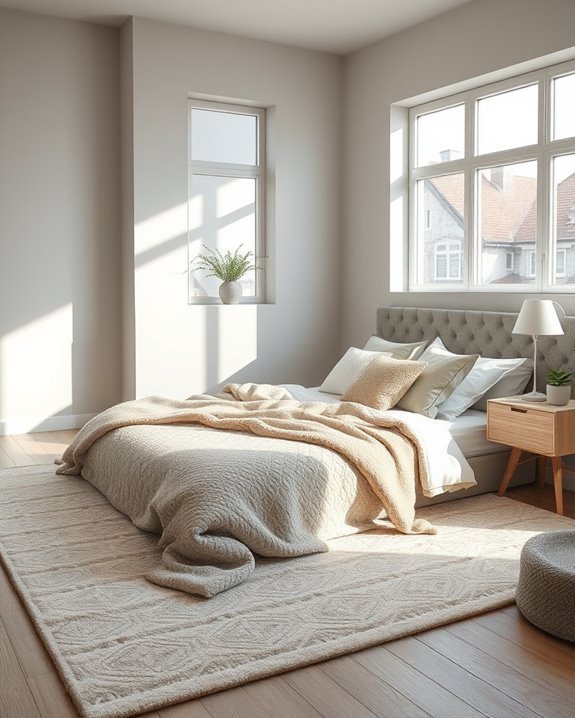 warmth through textured rugs