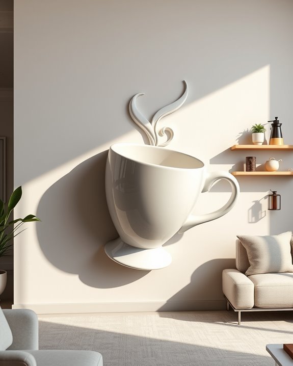 whimsical 3d coffee sculpture