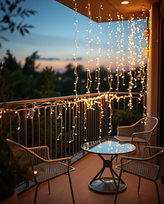 whimsical balcony starry lights