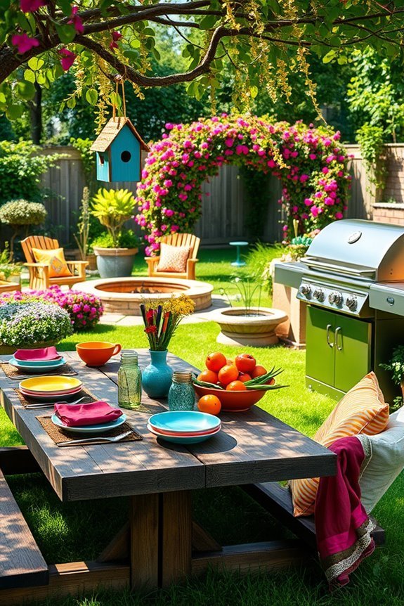 whimsical bbq garden decor