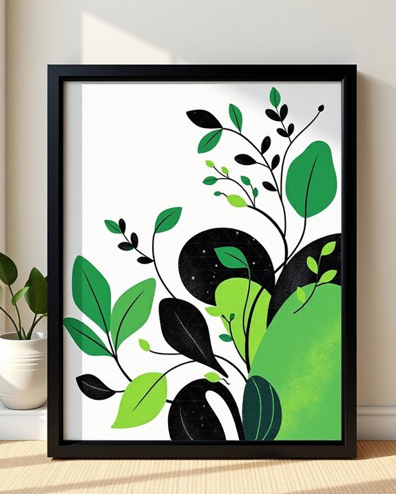 whimsical black and green