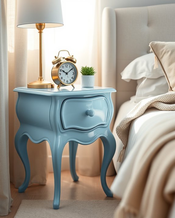 whimsical blue bedside stand