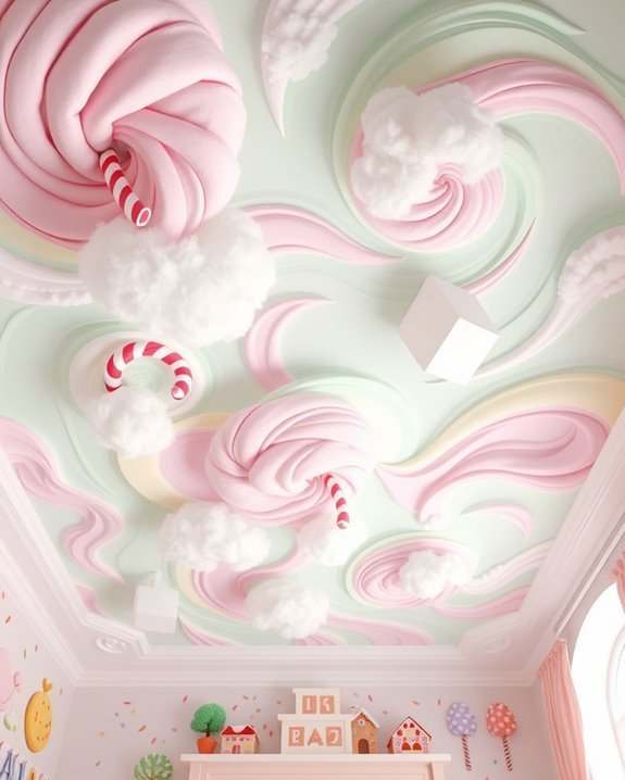 whimsical candy wonderland ceiling