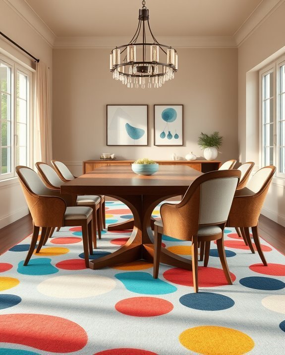 whimsical carpets for dining