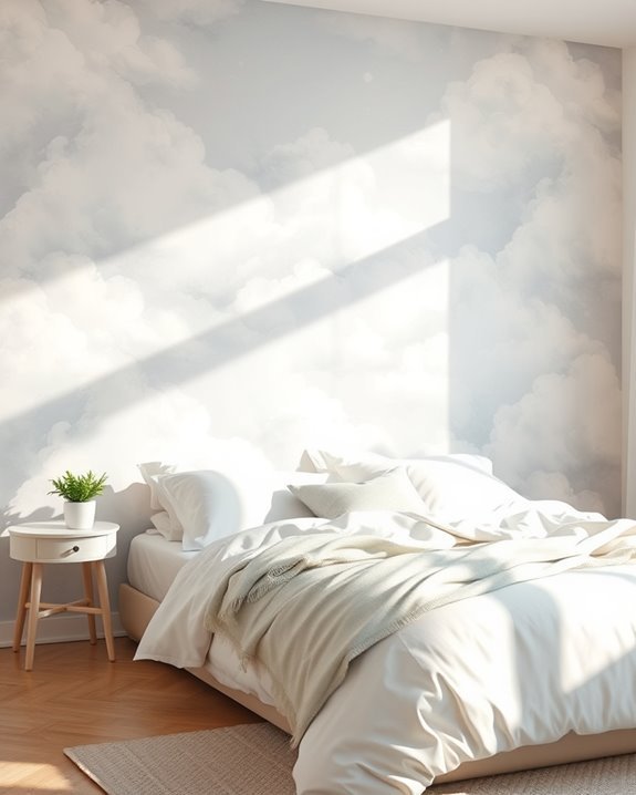 whimsical cloud bedroom murals
