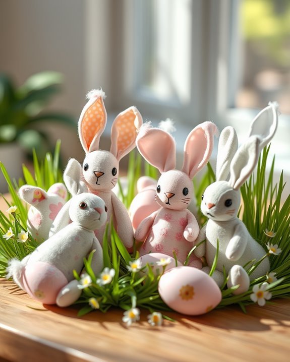 whimsical fabric scrap bunnies