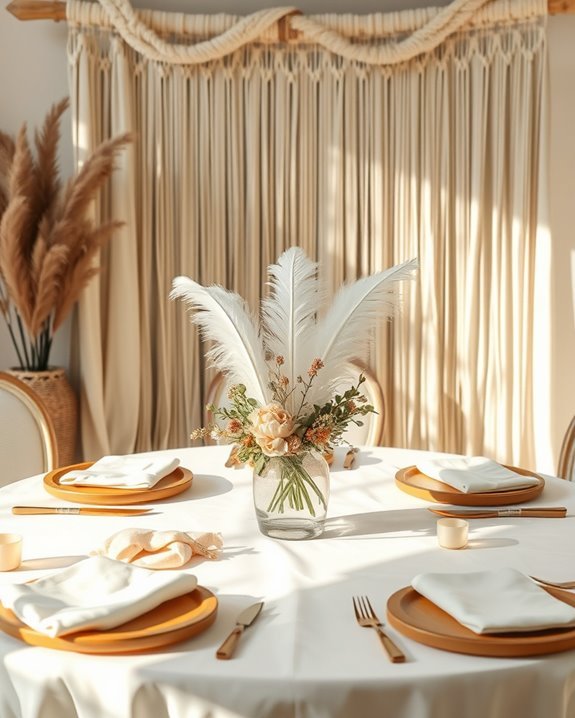 whimsical feather decor touches