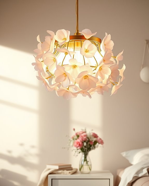 whimsical floral chandelier lighting