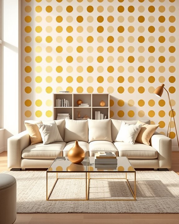 whimsical gold polka dots