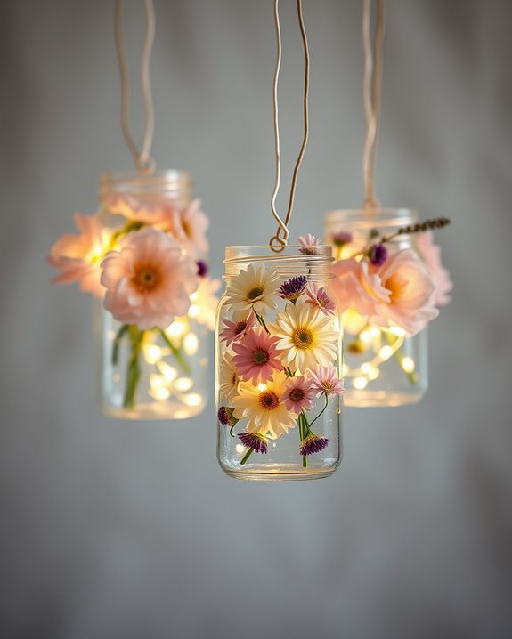 whimsical hanging flower lights
