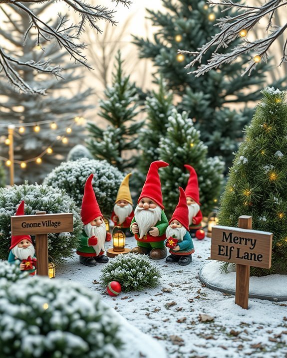 whimsical holiday gnome display
