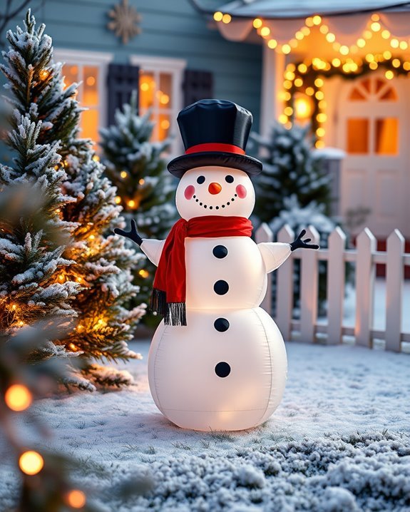 whimsical inflatable snowman decorations