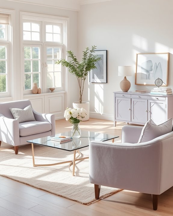 whimsical light lilac accents