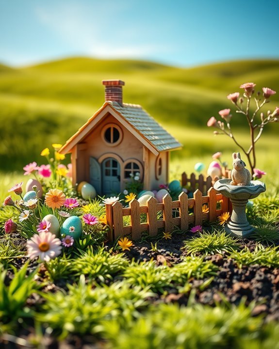 whimsical miniature garden scenes