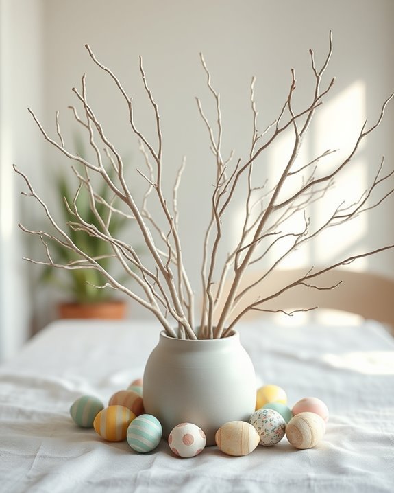 whimsical painted easter branches