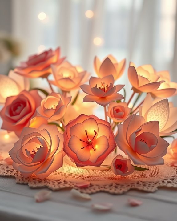 whimsical paper flower lights
