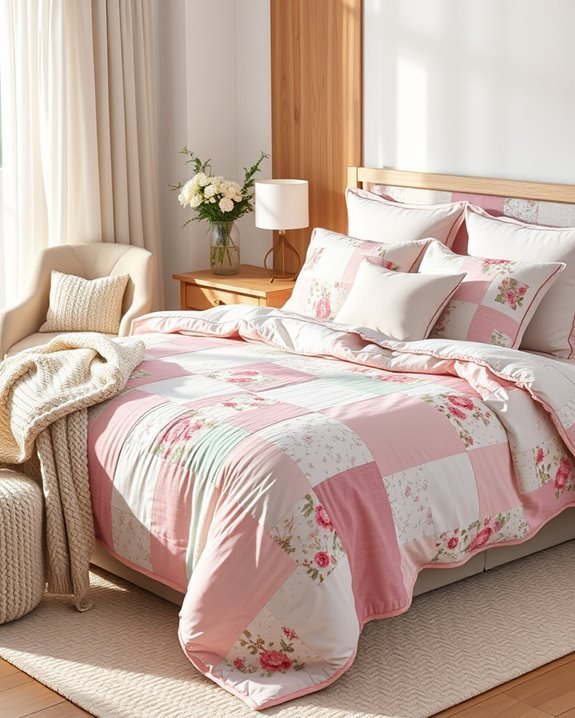 whimsical patchwork bedroom decor