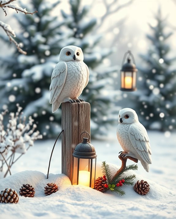 whimsical snowy owl decor