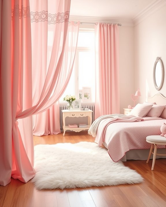 whimsical sweetheart pink curtains