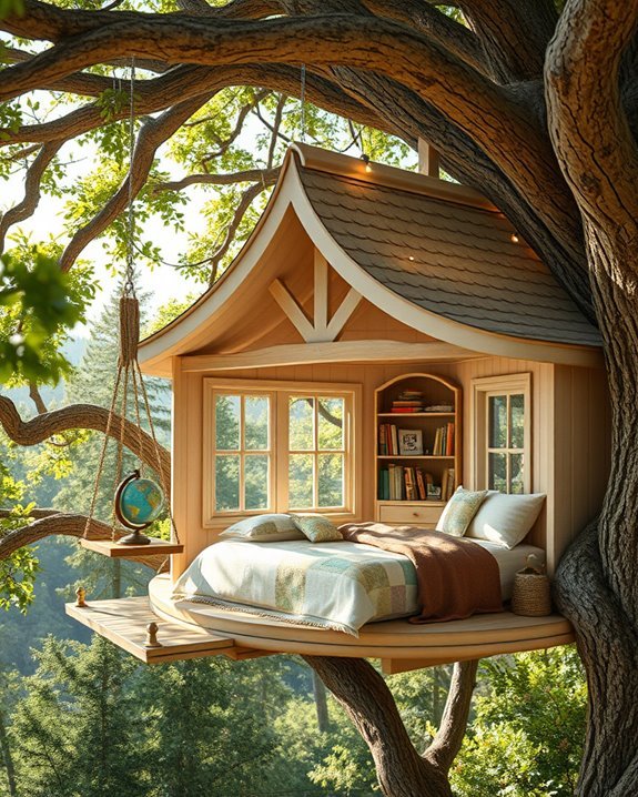 whimsical treehouse bedroom design