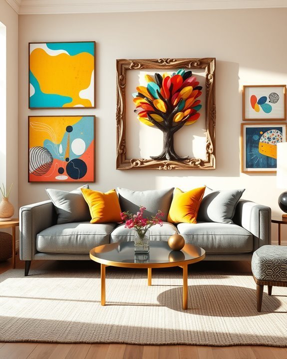 whimsical vibrant wall art