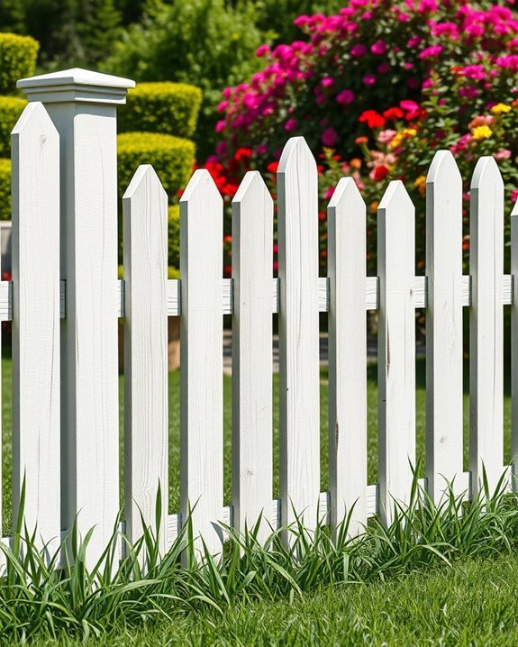 whitewashed wood fence charm