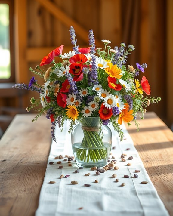 wildflower centerpiece arrangements ideas