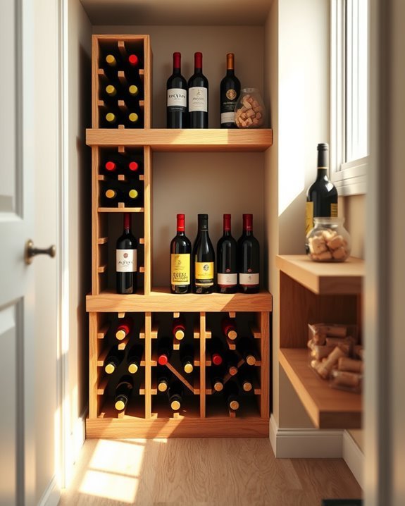 wine storage closet organization