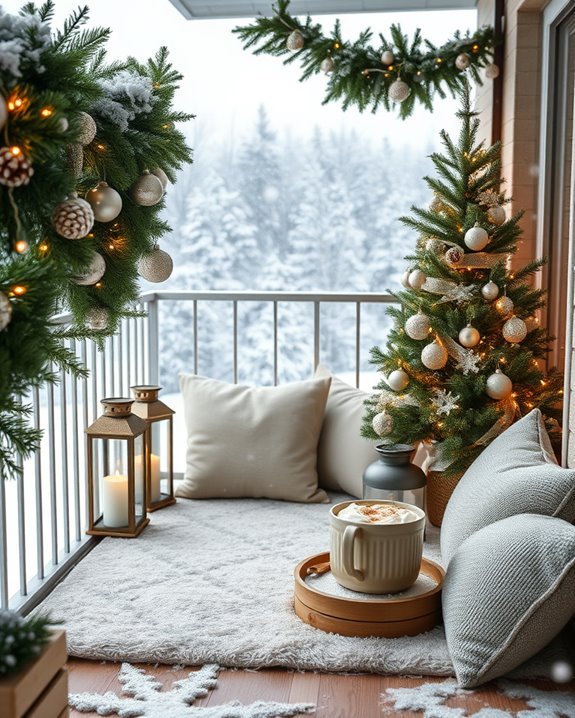 winter wonderland balcony decor