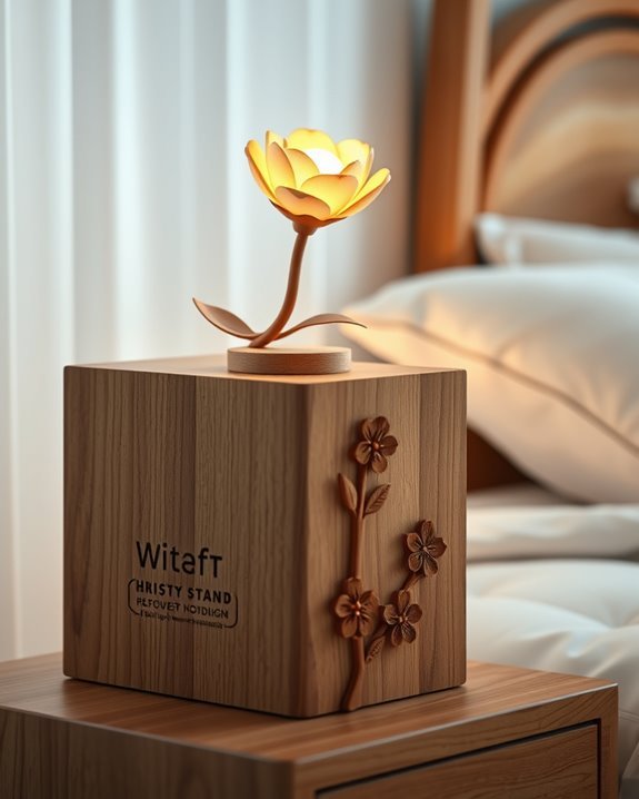 wooden flower nightstands charm