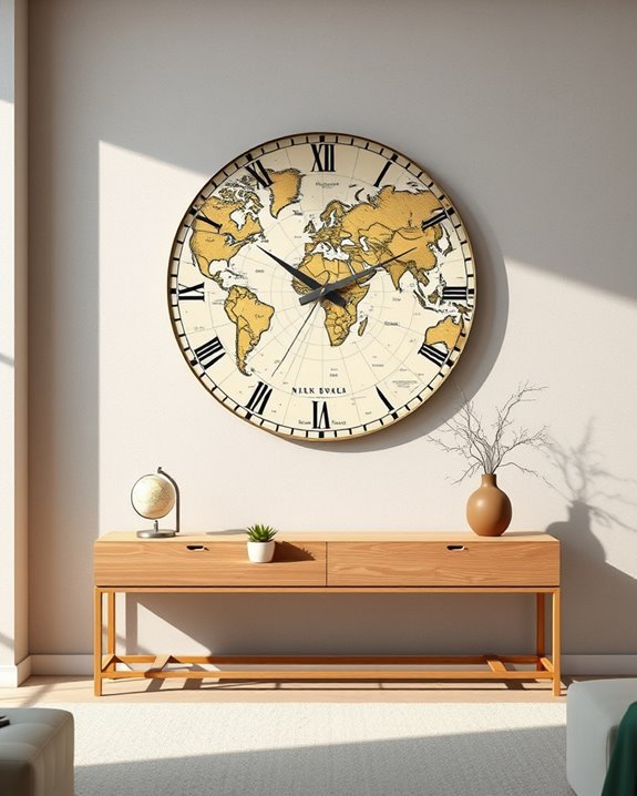 world map decorative clocks