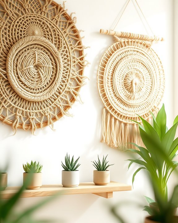woven grass wall decor