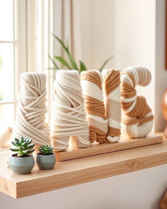 yarn wrapped personalized letters