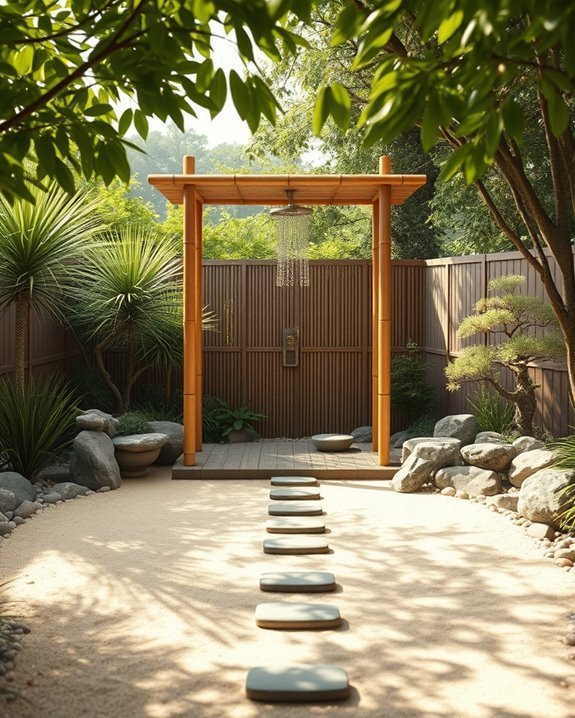 zen garden shower retreat
