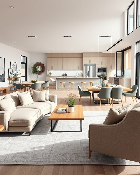 zoned open floor design
